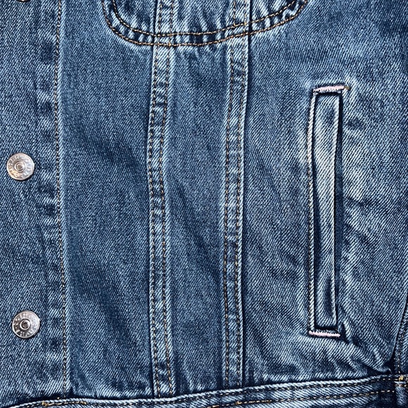 Acne Studio Blä Konst Lamp Denim Jacket in Mid Blue - Picture 6 of 12